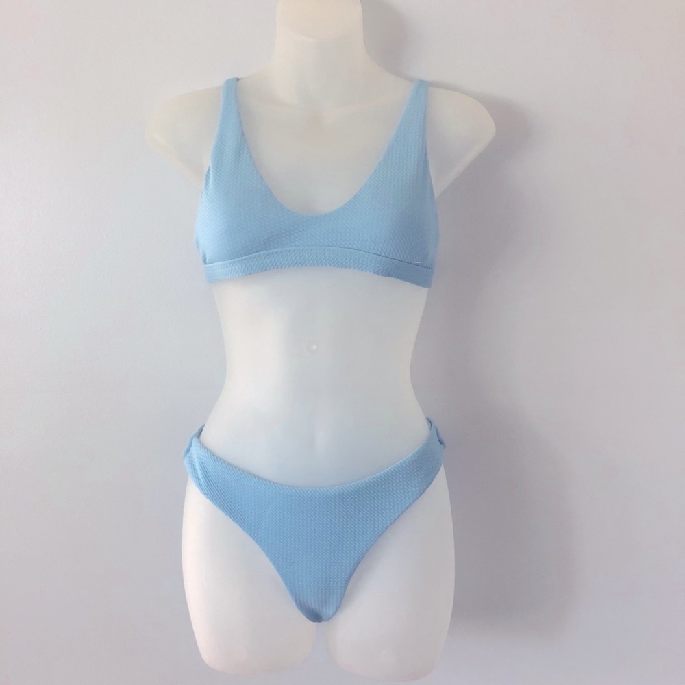 Zaful High-Cut Sky Blue Bikini